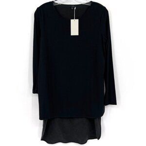 COS Silk Back Black Blouse NWT